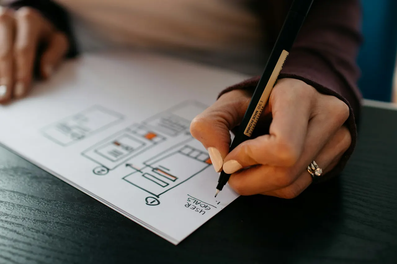 Interface planning notes and digital design tools
